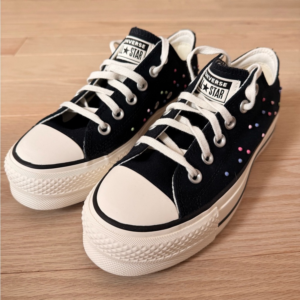 BRAND NEW Converse Black Chuck Taylor All Star Lift Platform Mini Studs